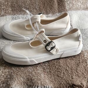Vans Off-White Canvas Mary Jane Shoes